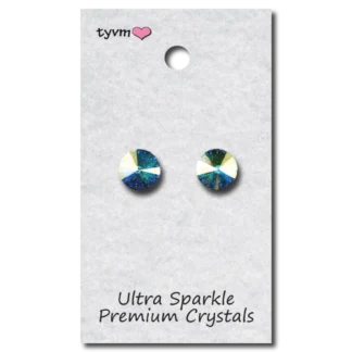 A pair of earrings that are on display.